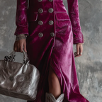 Wera | Welurowa Sukienka Blazer Maxi