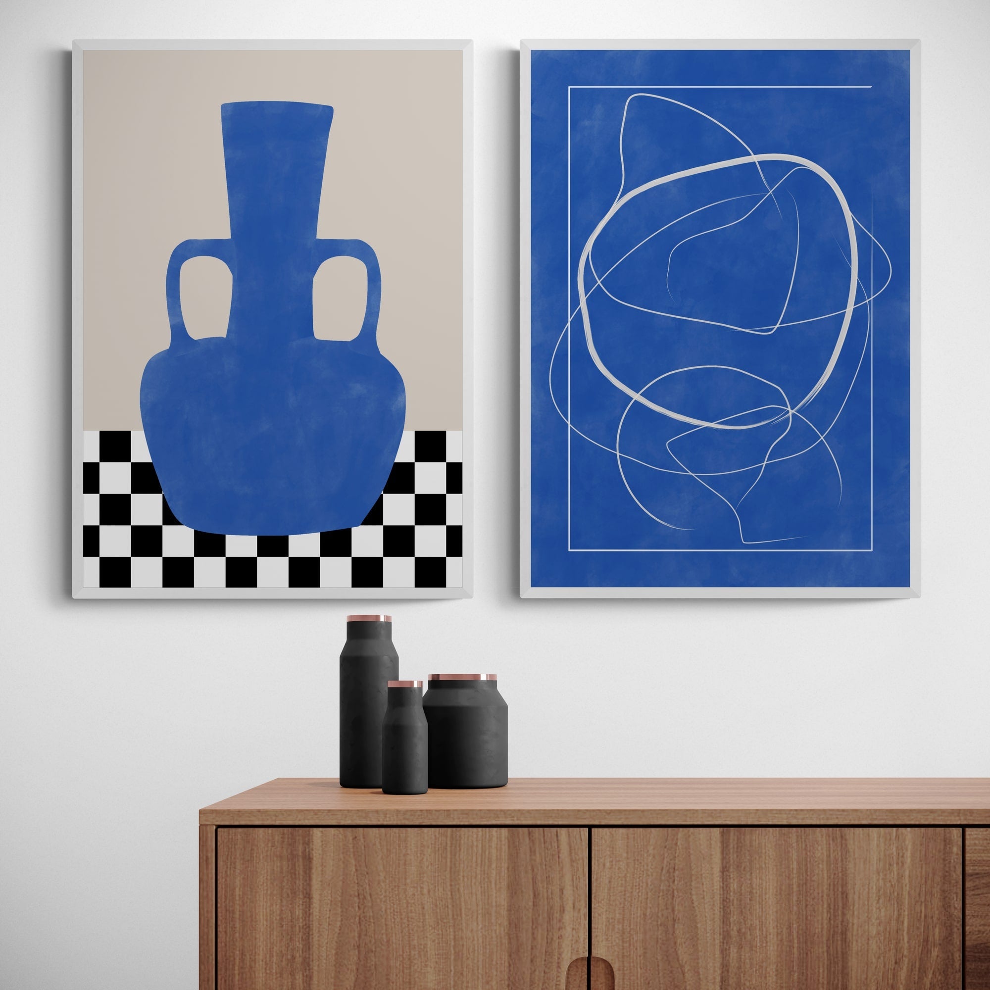 Blauw Abstract Set by Elena Ristova