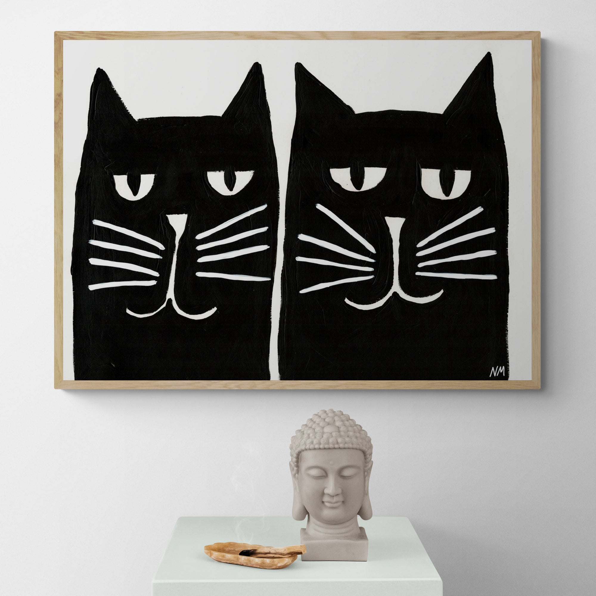 Twee Black Cats by Nancy McKie