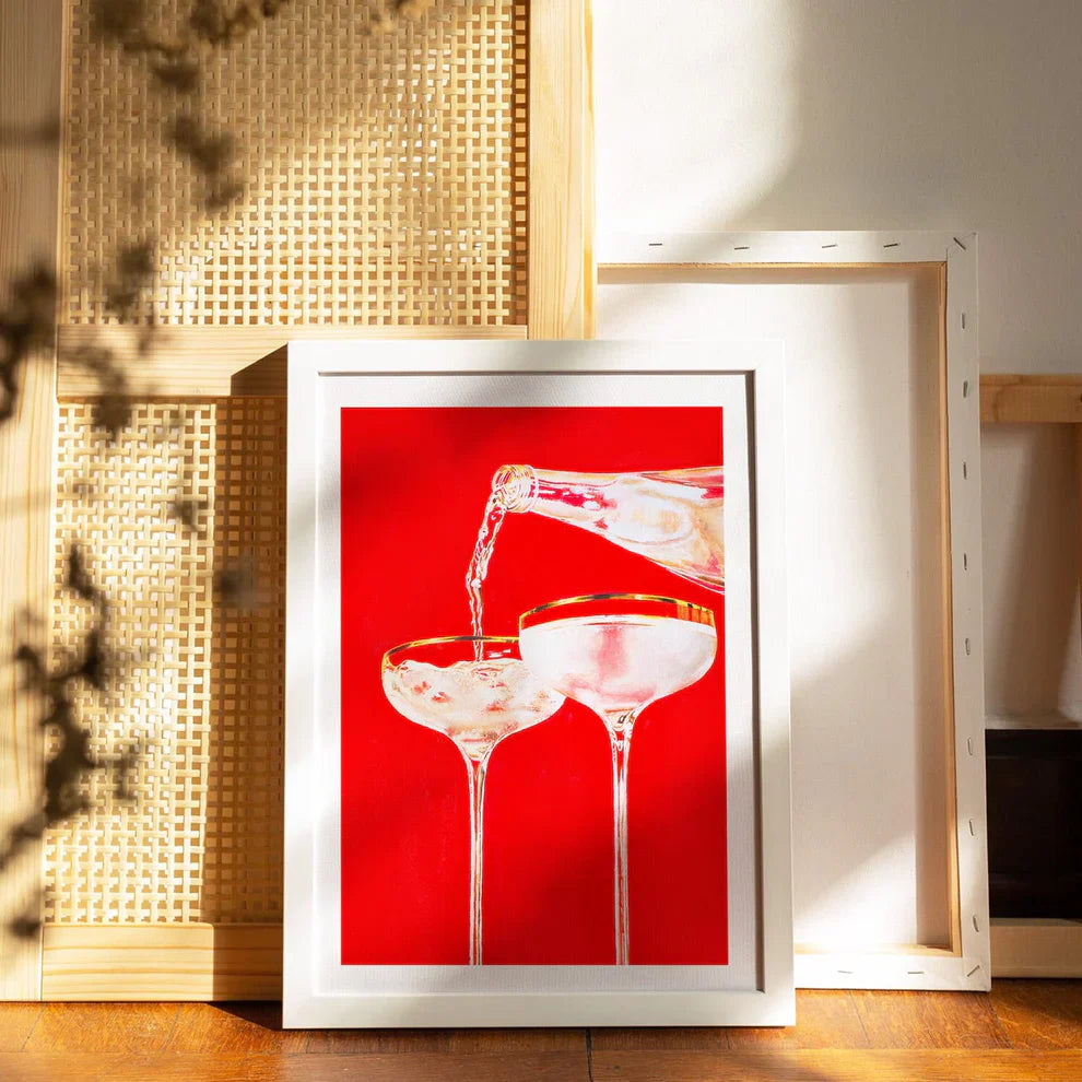 Red Retro Cocktail Glasses by Julia Ockert