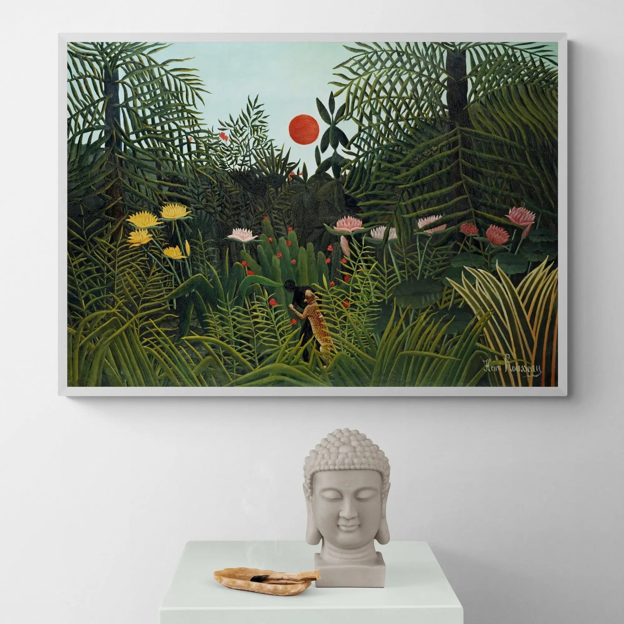 Virgin Forest with Sunset by Henri Rousseau