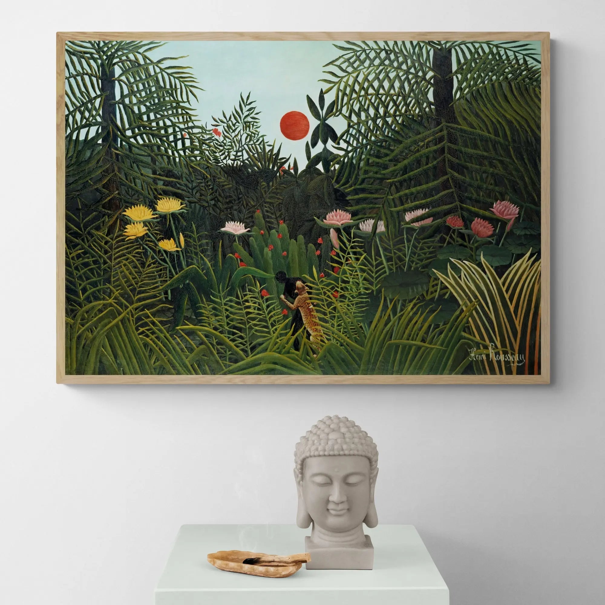 Virgin Forest with Sunset by Henri Rousseau