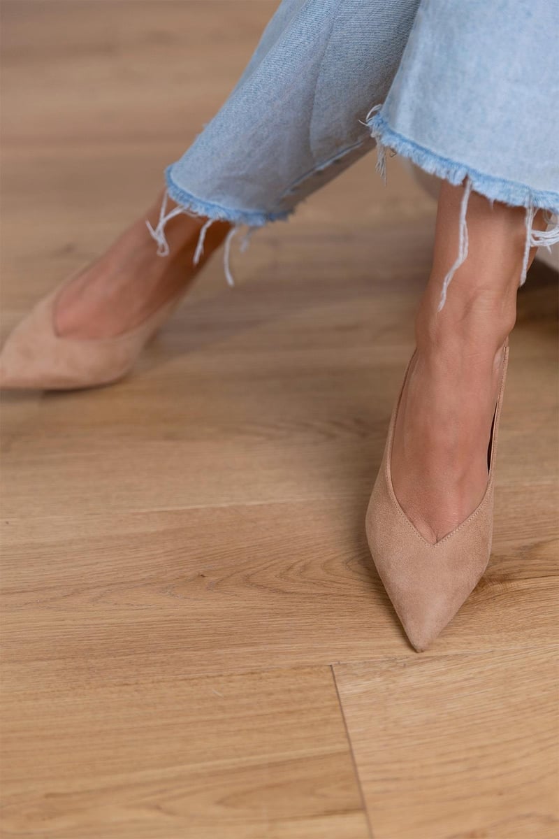 Claudia™ | Stylowe beżowe buty slingback