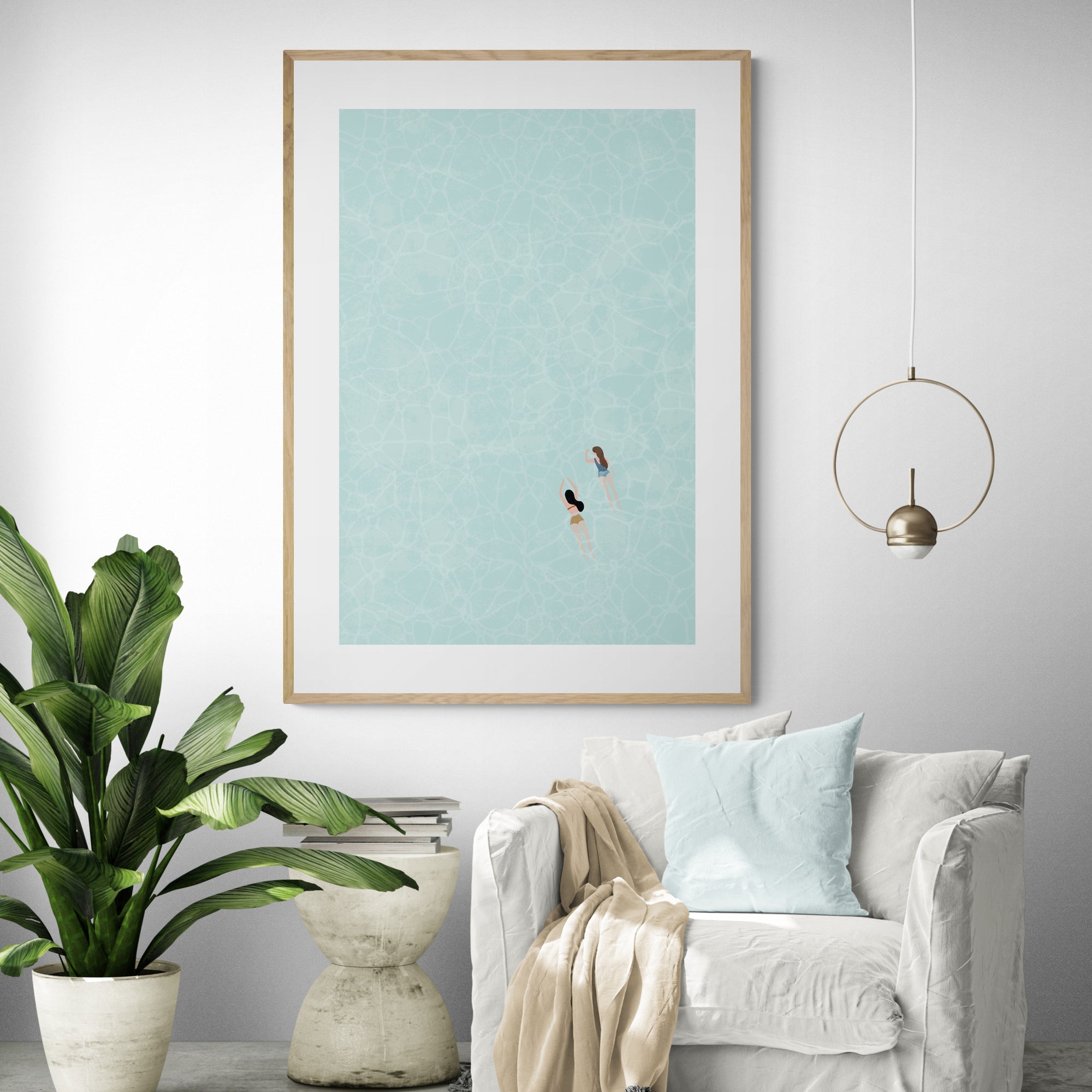 Swimmers In Ocean Art Print